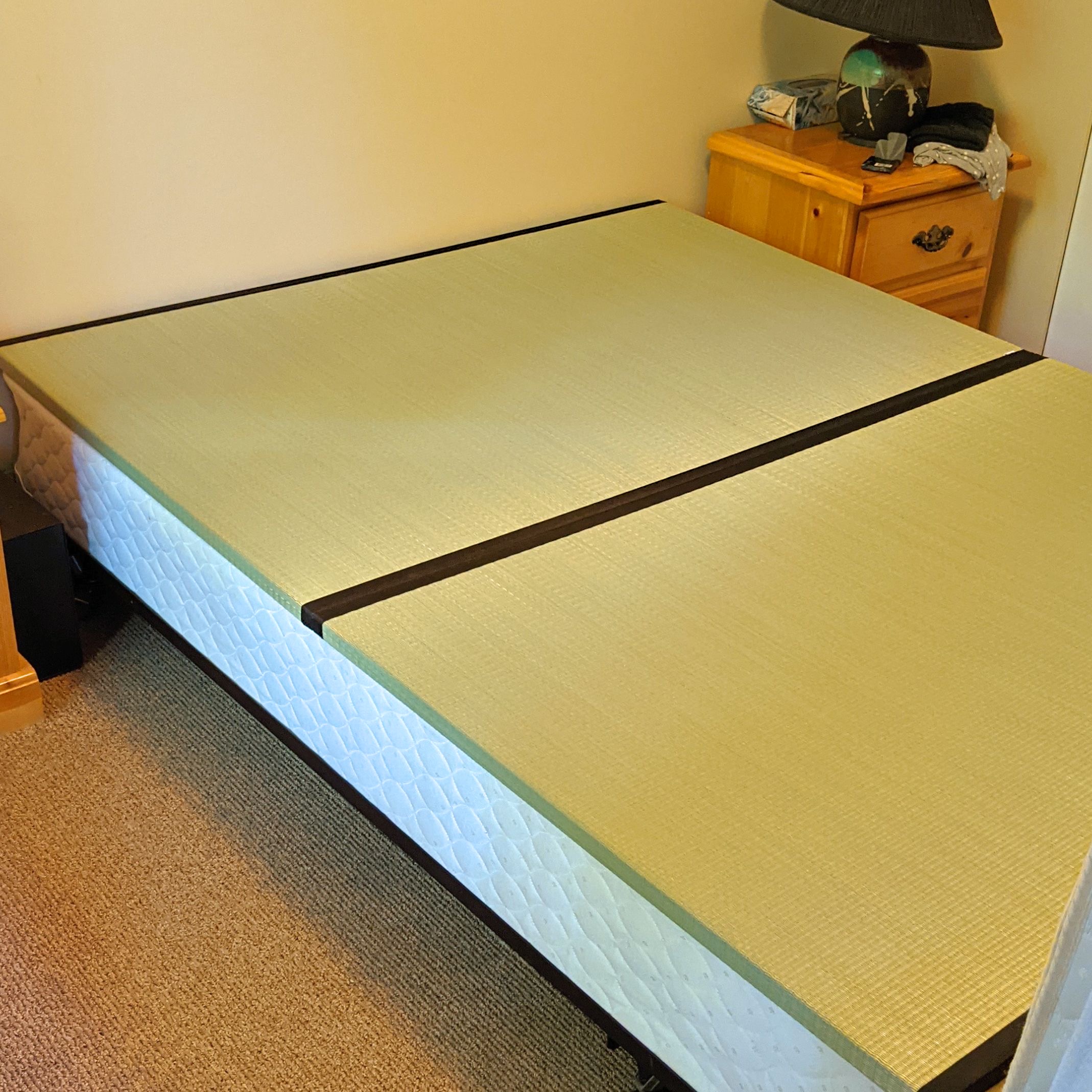 You can order a tatami mat that matches the size of your bed.